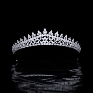 Premium Minimalist Sweet CZ Crown Elegant Bridal Wedding Tiara Princess Birthday Hairpiece