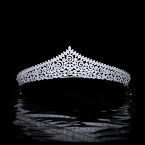 Elegant Vintage CZ Crystal Crown Bridal Wedding Tiara Princess Birthday Hairpiece & Wedding Accessories