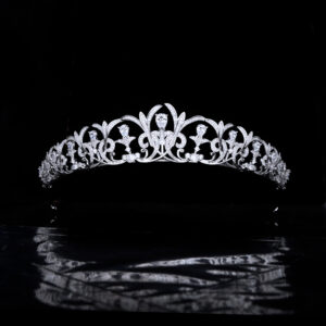 Handmade Minimalist Bridal Hair Accessories Premium Cubic Zirconia Crown Princess Wedding Tiara