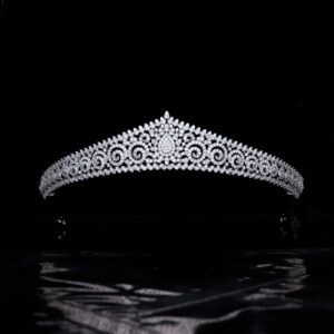 Luxury CZ Crystal Crown Bridal Wedding Tiara Elegant Wedding Hairpiece & Dress Accessories