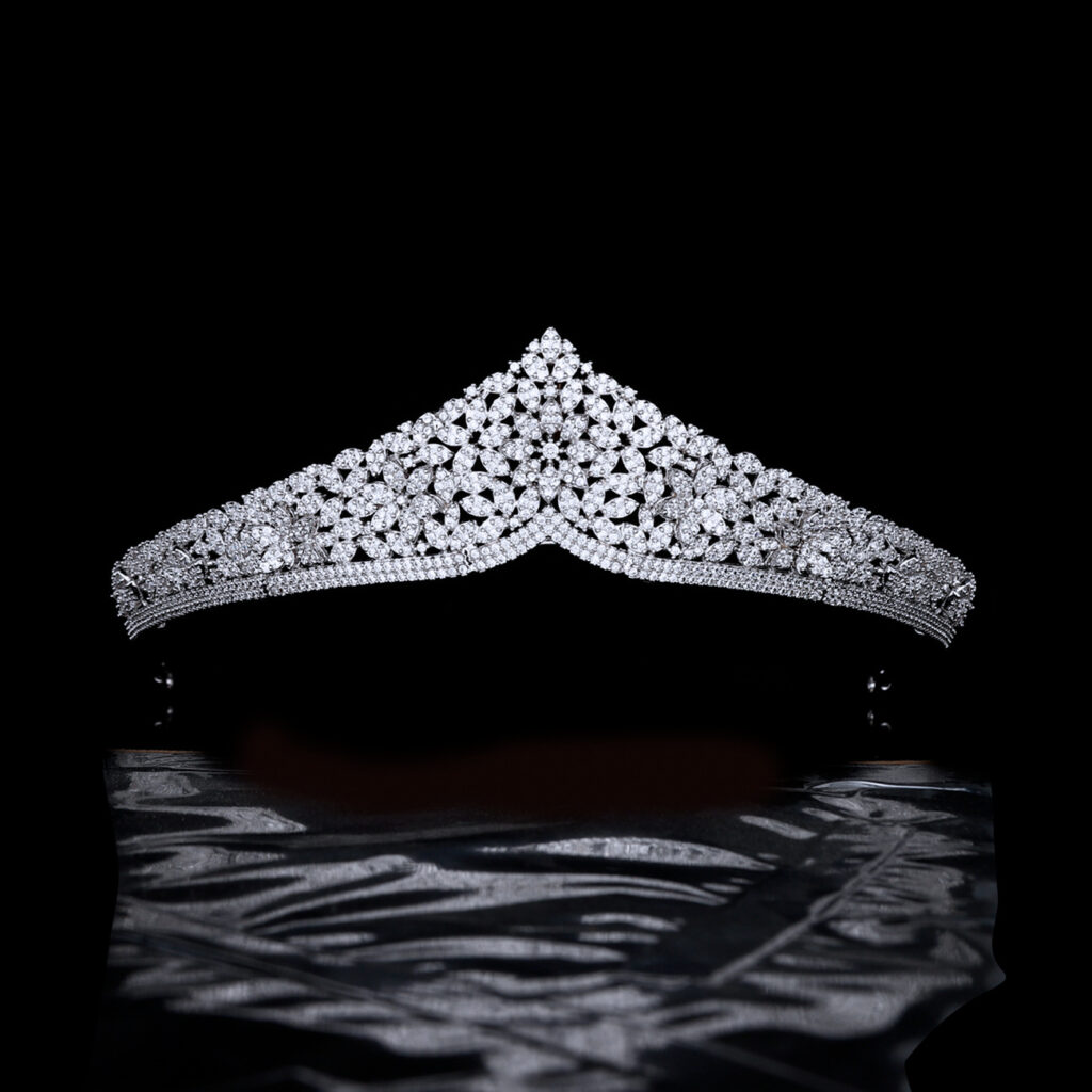 Elegant Luxury CZ Crystal Crown Bridal Wedding Tiara Evening Dress Party Hairpiece