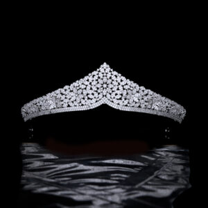 Elegant Luxury CZ Crystal Crown Bridal Wedding Tiara Evening Dress Party Hairpiece